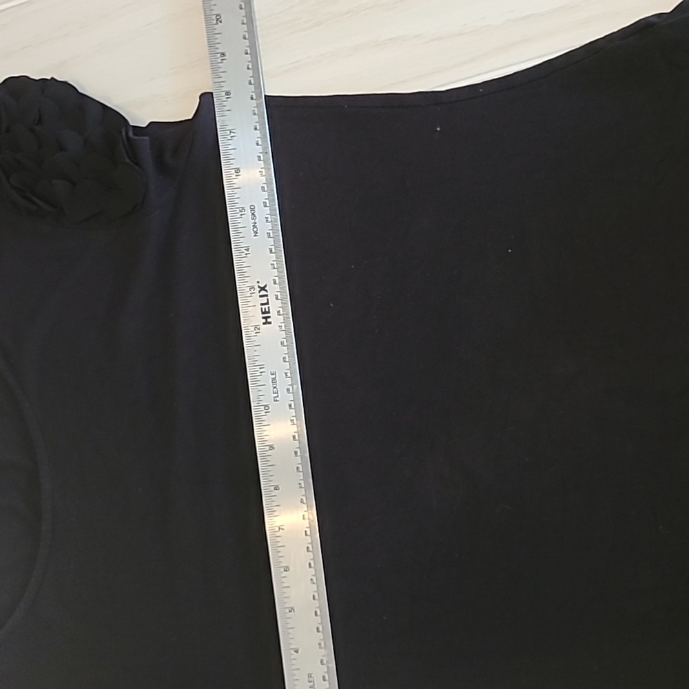 Ted Baker Size 3 Black Ruffle Heart Sleeve Top Shirt - Picture 10 of 11